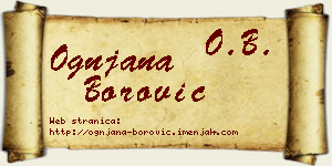 Ognjana Borović vizit kartica